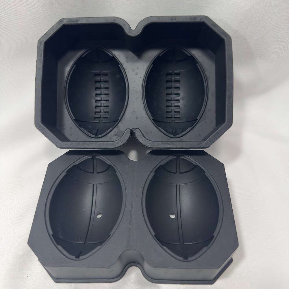 BLKSMITH 3D Ice Cube Tray Rubber Silicone Football Sports Ball Shaped Mold